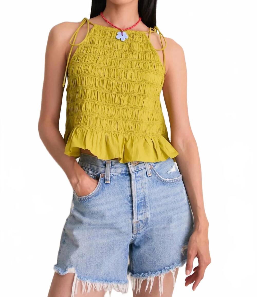 NEW CLEOBELLA leota smocked bodice top in green envy